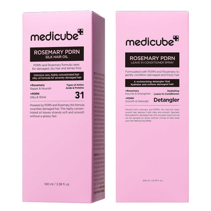 medicube Rosemary PDRN Silk Hair Oil, Lightweight Glass Oil & Adds Shine